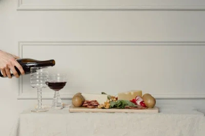 House Of Revelry Fluted Goblet Set Of Four In Transparent