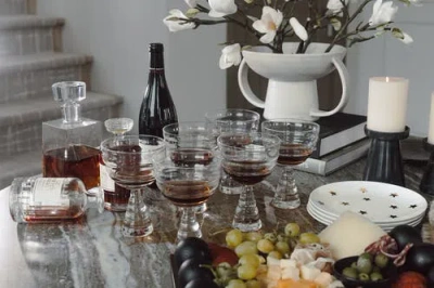 House Of Revelry Fluted Goblet Set Of Four In Transparent