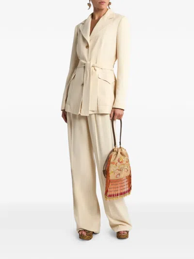 Etro Belted Field Jacket In Neutral
