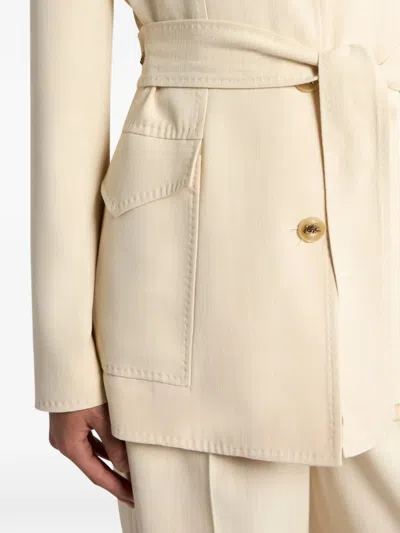 Etro Belted Field Jacket In Neutral