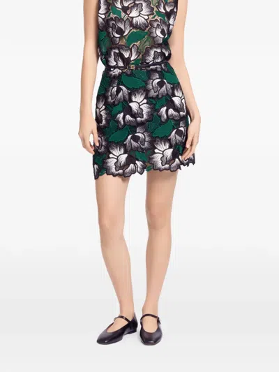 Elie Saab Macrame Mini Skirt In Green