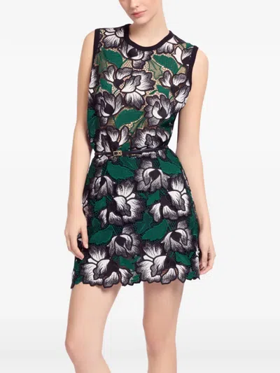 Elie Saab Macrame Mini Skirt In Green