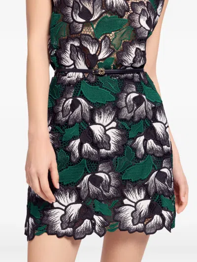 Elie Saab Macrame Mini Skirt In Green