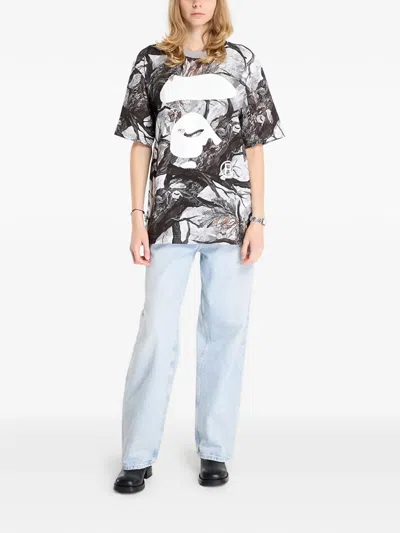 A Bathing Ape Tree Edge Camo Ape Face T-shirt In Black