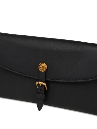 Etro Pony Leather Wallet In Black