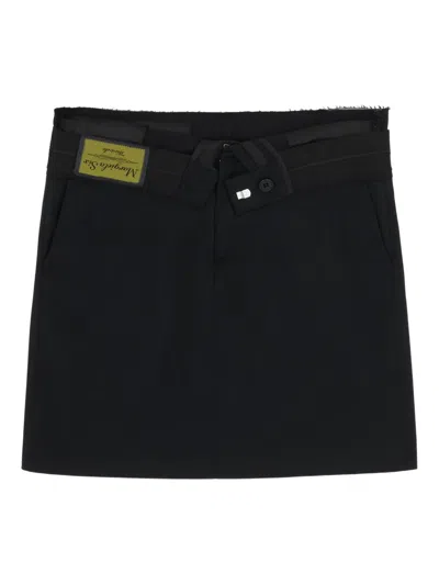 Mm6 Maison Margiela Belt A-line Mini Skirt In Black
