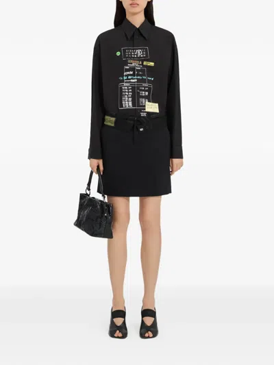 Mm6 Maison Margiela Belt A-line Mini Skirt In Black