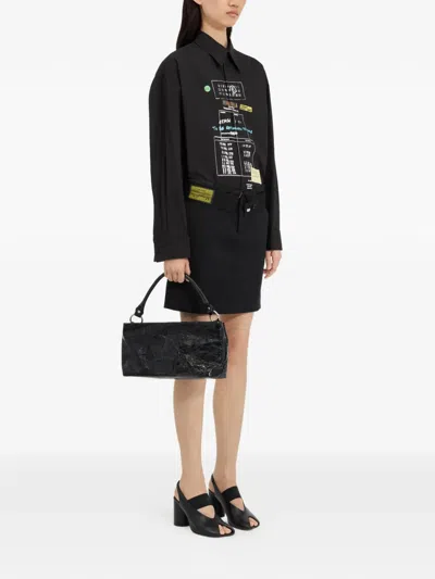 Mm6 Maison Margiela Belt A-line Mini Skirt In Black