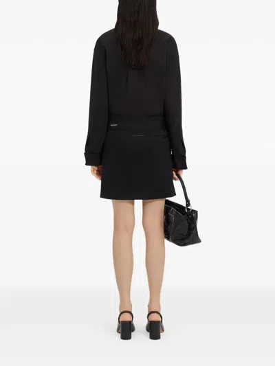 Mm6 Maison Margiela Belt A-line Mini Skirt In Black