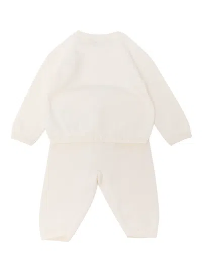 Versace Logo-embroidered Baby Set In Neutral