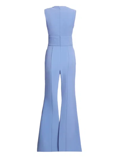 Elie Saab Lace-up Round-neck Jumpsuit In Blue