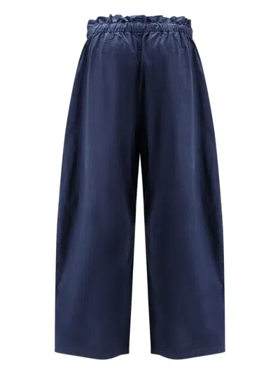 Polo Ralph Lauren Drawstring Barrel-leg Cotton-poplin Trousers In Blue