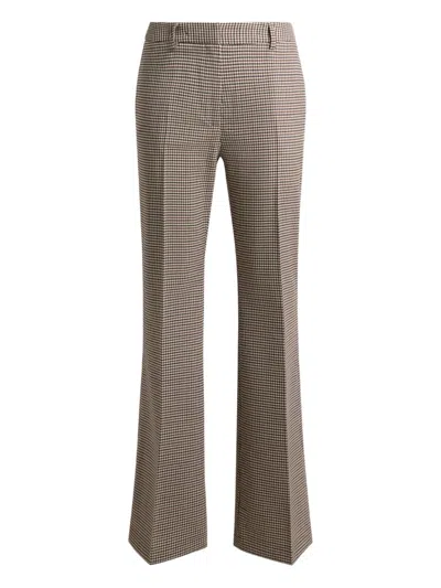 Etro Bootcut Gingham Trousers In Brown