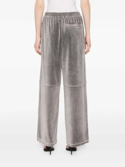 Alexander Wang Crystal-embellished Track Pants In Gray