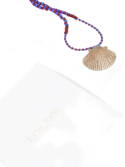 Forte Forte Shell-pendant Beaded Necklace In Multi