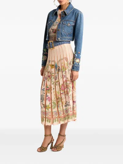 Etro Pleating Floral Top In Neutral