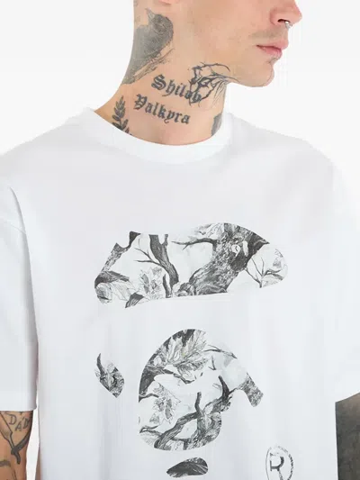 A Bathing Ape Tree Edge Camo Ape Face T-shirt In White