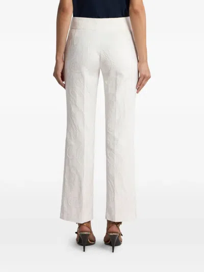 Etro Jacquard Flared Trousers In White