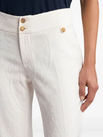 Etro Jacquard Flared Trousers In White