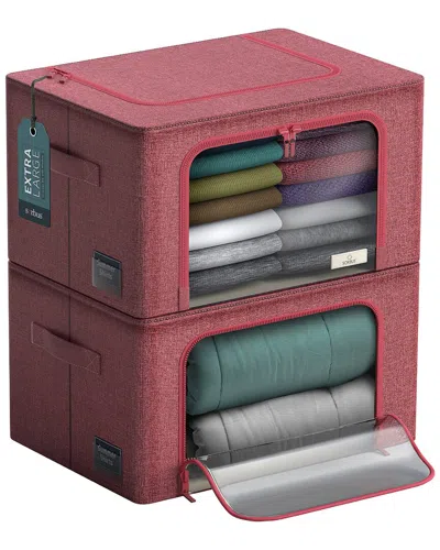 Sorbus Jumbo Storage Bins With Metal Frame In Pink