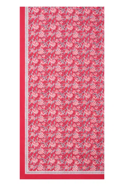 Nologo-chic Hand Printed Cloth Table Cloth Cotton Pine Red S-m  Red In Red