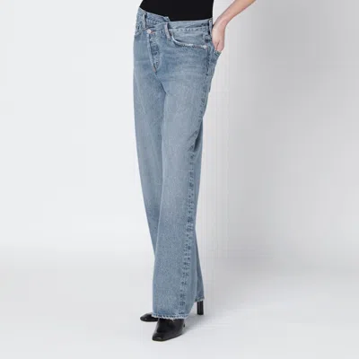 Agolde Arc Criss Cross Denim Trousers Conclusion Wash In Blue