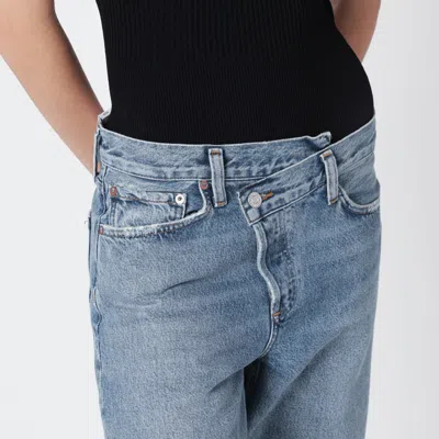 Agolde Arc Criss Cross Denim Trousers Conclusion Wash In Blue