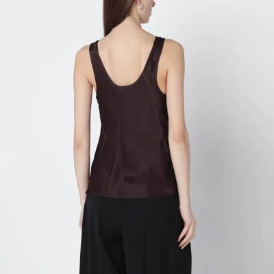 Anine Bing Brown Lea Silk Top In Brown
