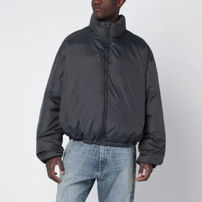 Essentials Grey Padded Ripstop Nylon Jacket In Gray