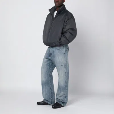 Essentials Grey Padded Ripstop Nylon Jacket In Gray