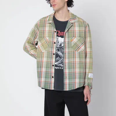 Gallery Dept. Mens Light Green Marley Plaid-print Cotton Flannel Shirt In Multi