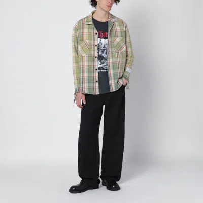 Gallery Dept. Mens Light Green Marley Plaid-print Cotton Flannel Shirt In Multi