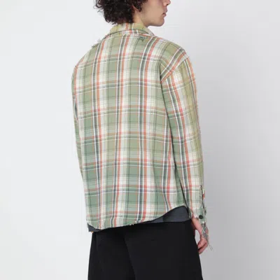Gallery Dept. Mens Light Green Marley Plaid-print Cotton Flannel Shirt In Multi
