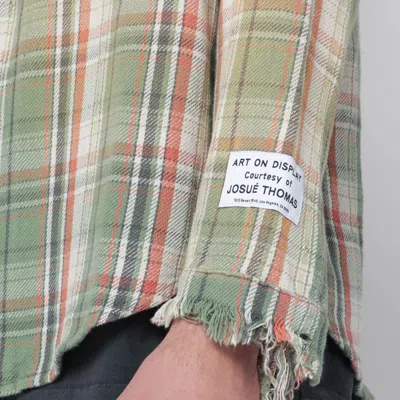 Gallery Dept. Mens Light Green Marley Plaid-print Cotton Flannel Shirt In Multi