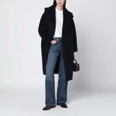 Max Mara Blue Teddy Bear Icon Coat In Alpaca And Wool In Blue