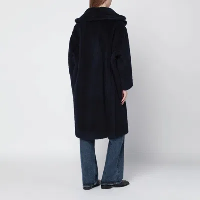 Max Mara Blue Teddy Bear Icon Coat In Alpaca And Wool In Blue