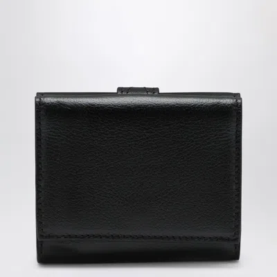 Chloé Mini Black Paddington Trifold Leather Wallet In Black
