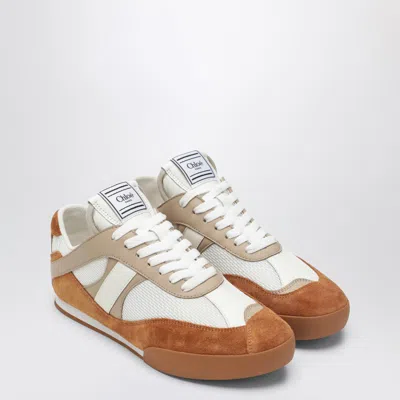Chloé Kick Brown And White Sneakers In Mesh And Leather In Brown