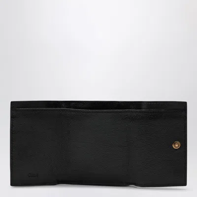 Chloé Mini Black Paddington Trifold Leather Wallet In Black