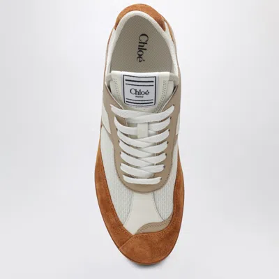 Chloé Kick Brown And White Sneakers In Mesh And Leather In Brown