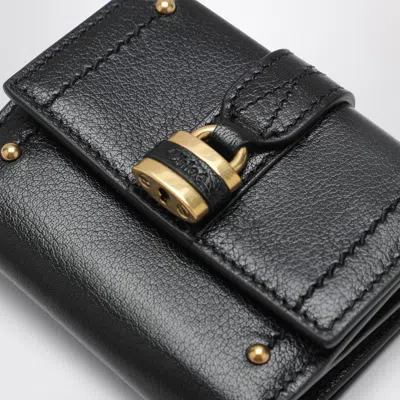 Chloé Mini Black Paddington Trifold Leather Wallet In Black