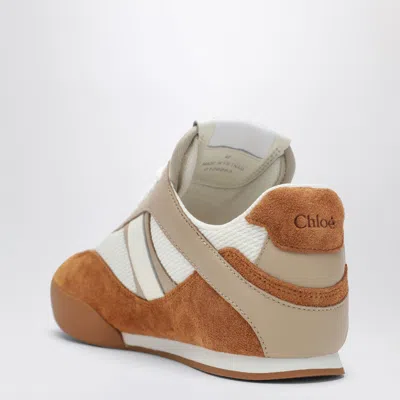 Chloé Kick Brown And White Sneakers In Mesh And Leather In Brown