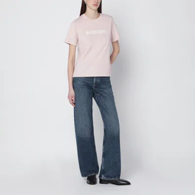 Burberry Cotton T-shirt With Logo T-shirts Pink In Pink