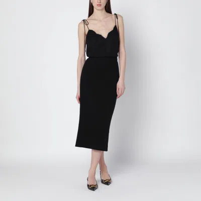 Valentino Black Silk Top In Black