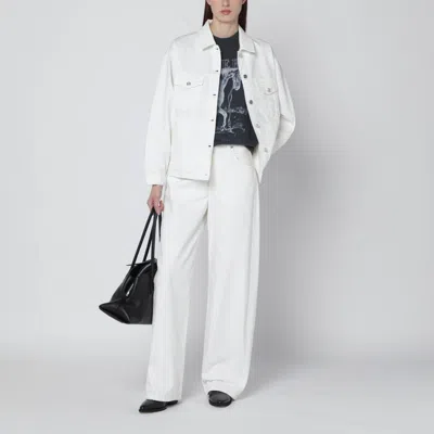 Anine Bing Ecru Organic Denim Jacket In Sand