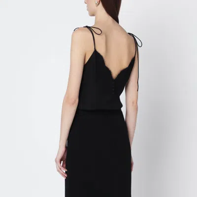Valentino Black Silk Top In Black