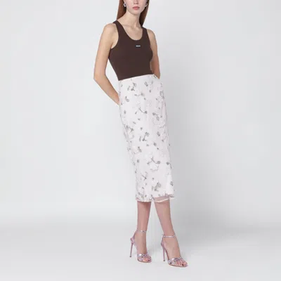 Rotate Birger Christensen Brown Cotton-blend Tank Top In Brown