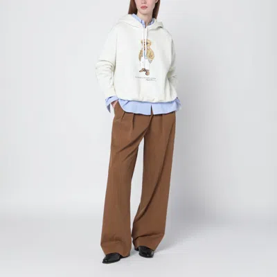 Polo Ralph Lauren Cream-white Polo Bear Sweatshirt In Sand