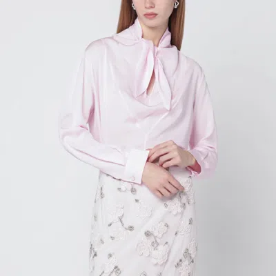 Max Mara Pink Blouse In Silk Charmeuse In Pink