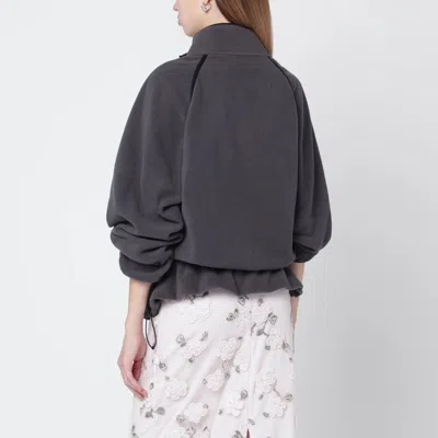 Rotate Birger Christensen Grey Fleece Hoodie With Drawstring In Gray